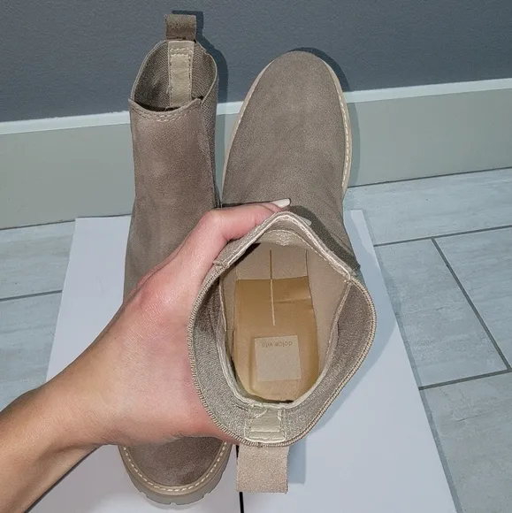 Dolce Vita Haddie Almond Brown Suede Ankle Boots
