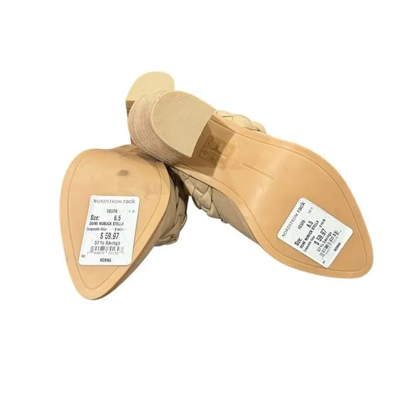 Dolce Vita Serla Braided Pointed Toe Mules Pumps Shoes Ivory Dune Size 6.5 NWT