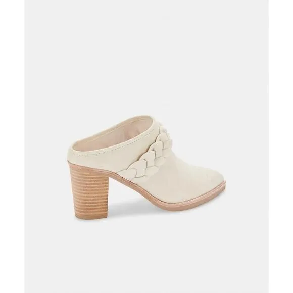 Dolce Vita Serla Braided Pointed Toe Mules Pumps Shoes Ivory Dune Size 6.5 NWT