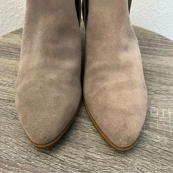 Dolce Vita Taupe Tan Suede Leather Daine Bootie Ankle Boots- Size 11
