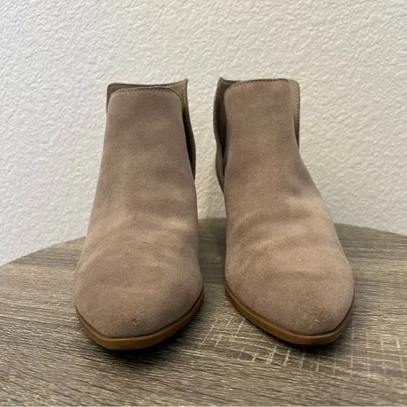 Dolce Vita Taupe Tan Suede Leather Daine Bootie Ankle Boots- Size 11