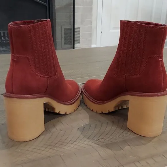Dolce Vita Caster H2O Maroon Waterproof Suede Boots NWT