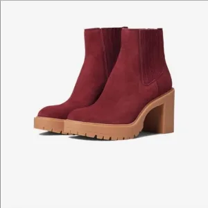 Dolce Vita Caster H2O Maroon Waterproof Suede Boots NWT