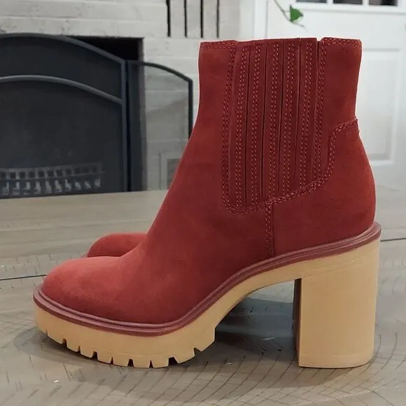 Dolce Vita Caster H2O Maroon Waterproof Suede Boots NWT