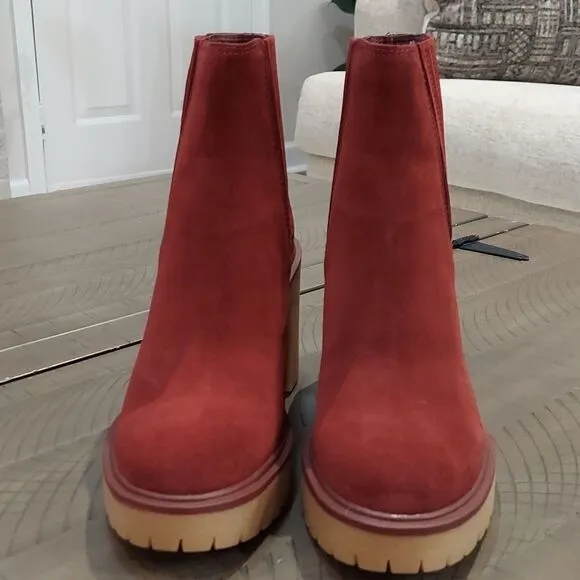 Dolce Vita Caster H2O Maroon Waterproof Suede Boots NWT