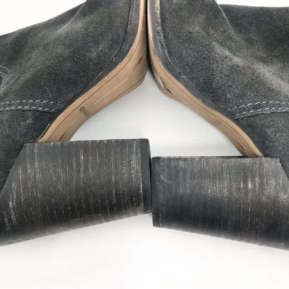 Dolce Vita Gray Suede Leather Soft Structure Western Style Heeled Ankle Boots
