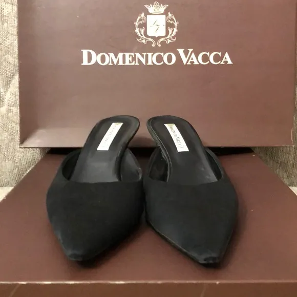 🌺DOMENICO VACCA BLACK SATIN SHOES SIZE 40