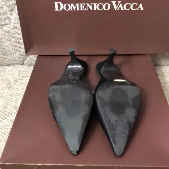 🌺DOMENICO VACCA BLACK SATIN SHOES SIZE 40