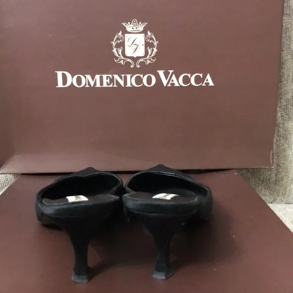 🌺DOMENICO VACCA BLACK SATIN SHOES SIZE 40