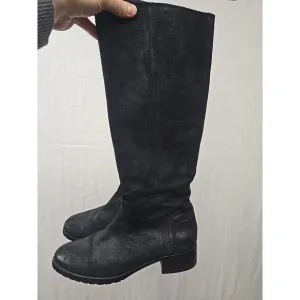 Donald J Pliner Bixbi Women's Boots Sz 9 M Black Suede Leather Tall Riding Boots