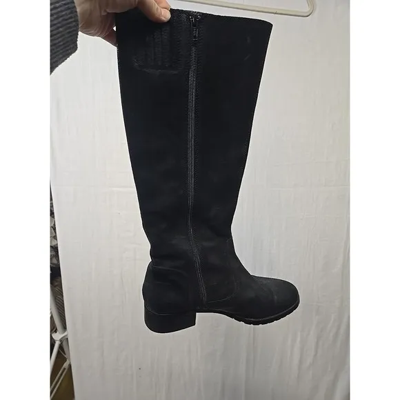 Donald J Pliner Bixbi Women's Boots Sz 9 M Black Suede Leather Tall Riding Boots