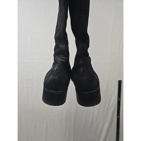 Donald J Pliner Bixbi Women's Boots Sz 9 M Black Suede Leather Tall Riding Boots