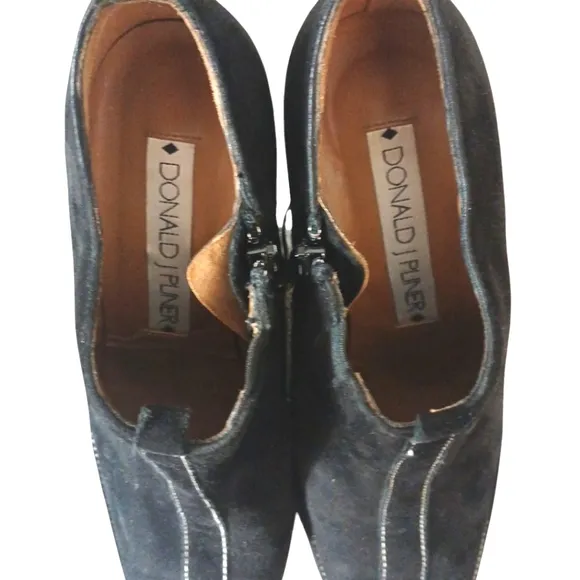 Donald J. Pliner Black Heeled Boots with Suede Finish