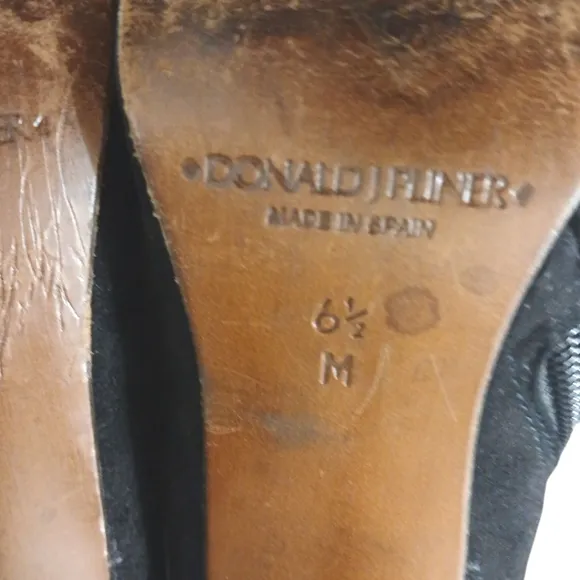 Donald J. Pliner Black Heeled Boots with Suede Finish