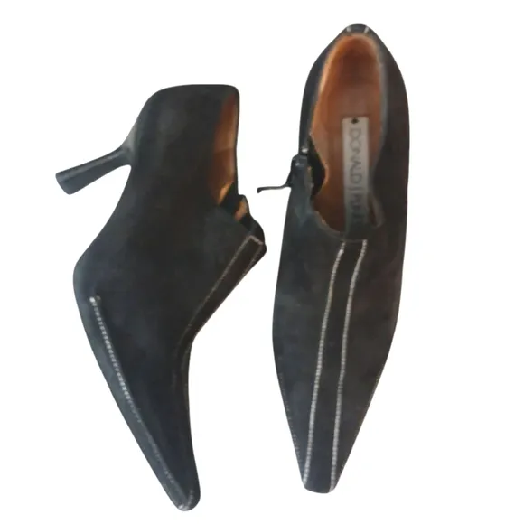 Donald J. Pliner Black Heeled Boots with Suede Finish