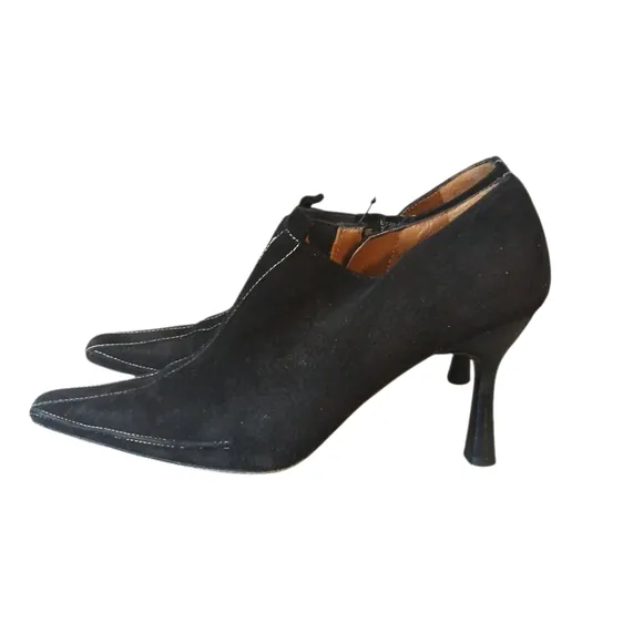 Donald J. Pliner Black Heeled Boots with Suede Finish