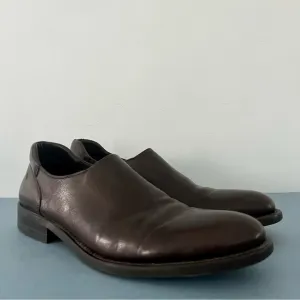 Donald J. Pliner Dark Brown Leather Classic Slip On Mens Loafers