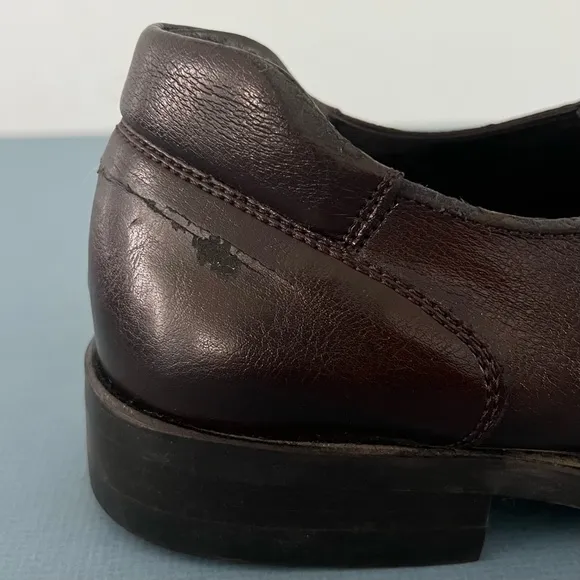 Donald J. Pliner Dark Brown Leather Classic Slip On Mens Loafers