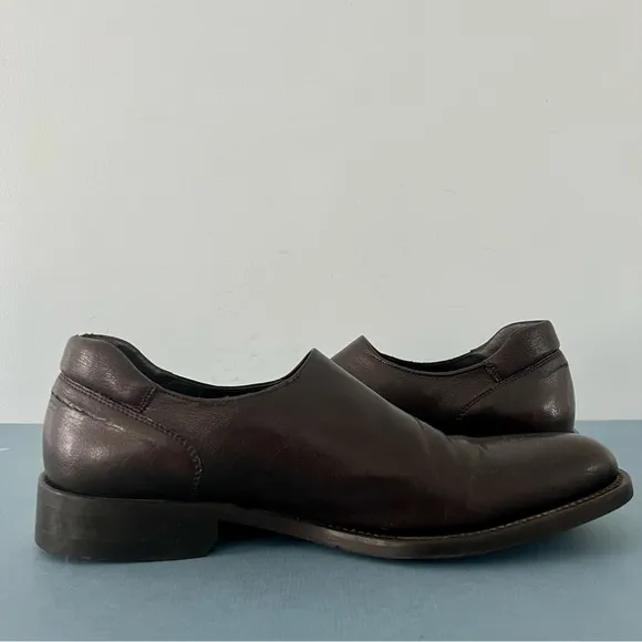 Donald J. Pliner Dark Brown Leather Classic Slip On Mens Loafers