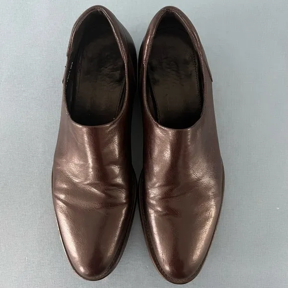 Donald J. Pliner Dark Brown Leather Classic Slip On Mens Loafers