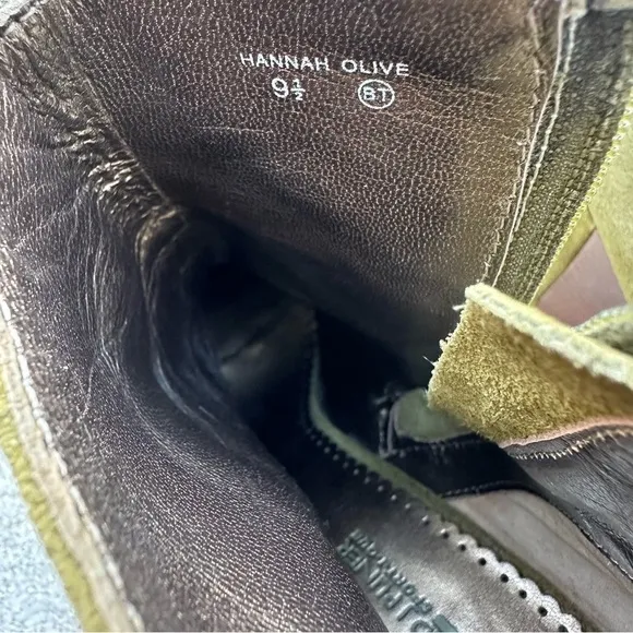 Donald J Pliner Hannah Sport-I-Que Olive Suede Leather Bootie Size 9.5 READ