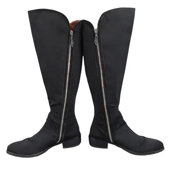 Donald Pliner Shoes Womens 6 Nova Boots Knee High Tall Double Zip Fashion Black