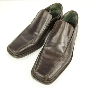 Donald J Pliner Brown Leather Loafers Slip On Dress Shoes 8.5 Mens Made in Italy