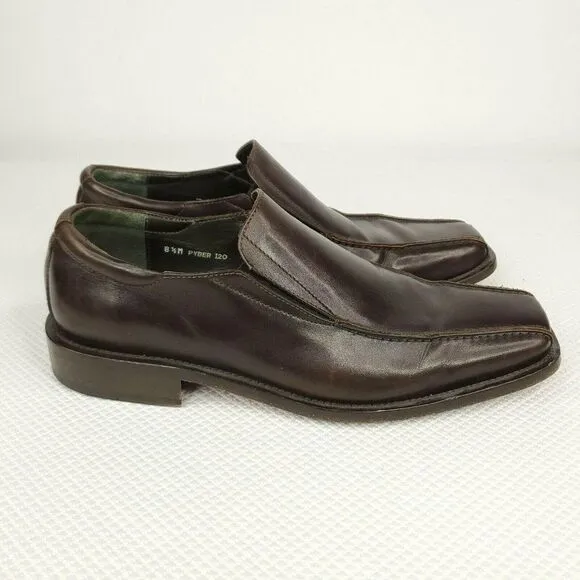 Donald J Pliner Brown Leather Loafers Slip On Dress Shoes 8.5 Mens Made in Italy