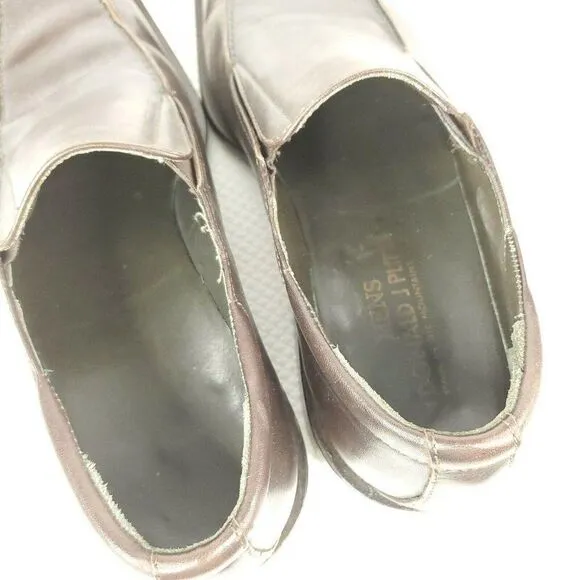 Donald J Pliner Brown Leather Loafers Slip On Dress Shoes 8.5 Mens Made in Italy