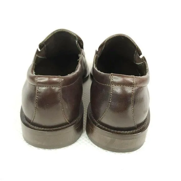 Donald J Pliner Brown Leather Loafers Slip On Dress Shoes 8.5 Mens Made in Italy