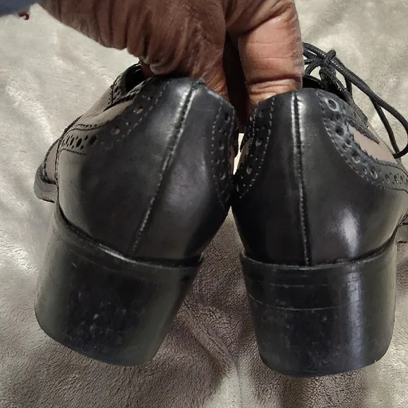 Donna Piu Derby Black and Beige Lace-Up Shoes size 39