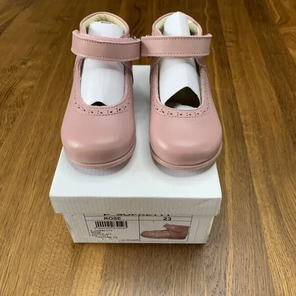 DPAM Classic Mary Jane Shoes Girls 7 23 Dusty Pink Ankle Boots NEW European Shoe