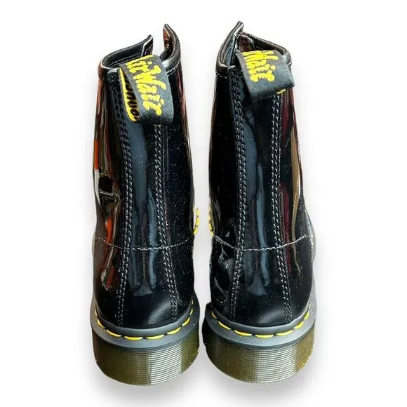 Dr. Doc Martens 1460 Patent Lamper Black Leather Boot 11821011 Women's Size 7