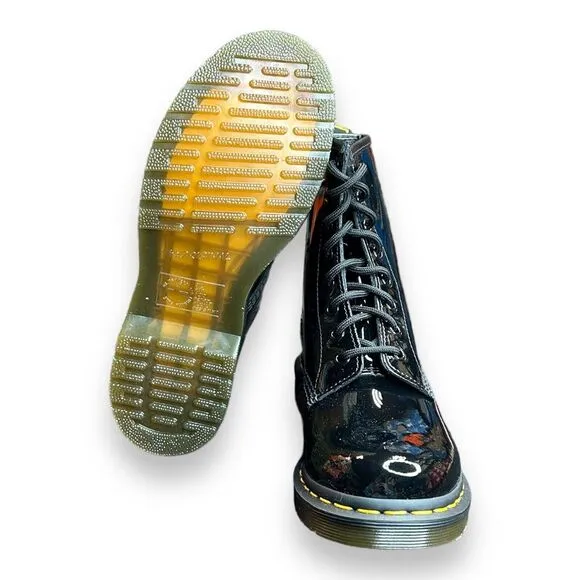 Dr. Doc Martens 1460 Patent Lamper Black Leather Boot 11821011 Women's Size 7