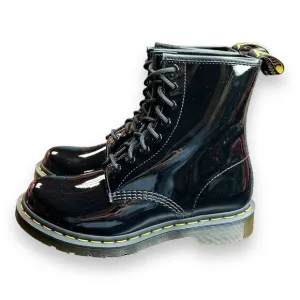 Dr. Doc Martens 1460 Patent Lamper Black Leather Boot 11821011 Women's Size 7
