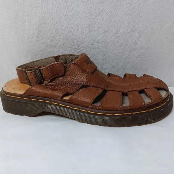 Dr Doc Martens AirWair Mens Size US 13 UK 12 EU 47 Fisherman Sandals Brown Shoes