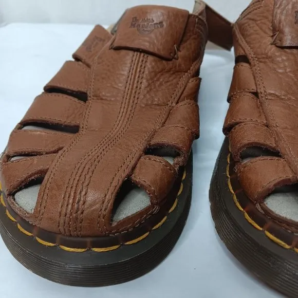 Dr Doc Martens AirWair Mens Size US 13 UK 12 EU 47 Fisherman Sandals Brown Shoes