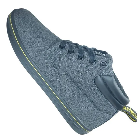 Dr Doc Martens Boots Women Sz 8 L Ankle Shoes Gray Belmont Casual Mid Top EUC