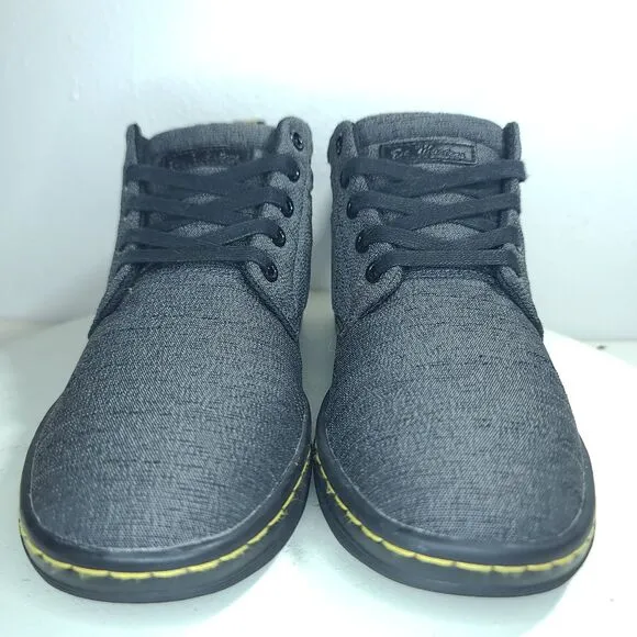 Dr Doc Martens Boots Women Sz 8 L Ankle Shoes Gray Belmont Casual Mid Top EUC
