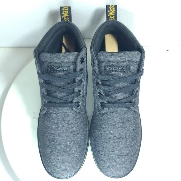 Dr Doc Martens Boots Women Sz 8 L Ankle Shoes Gray Belmont Casual Mid Top EUC