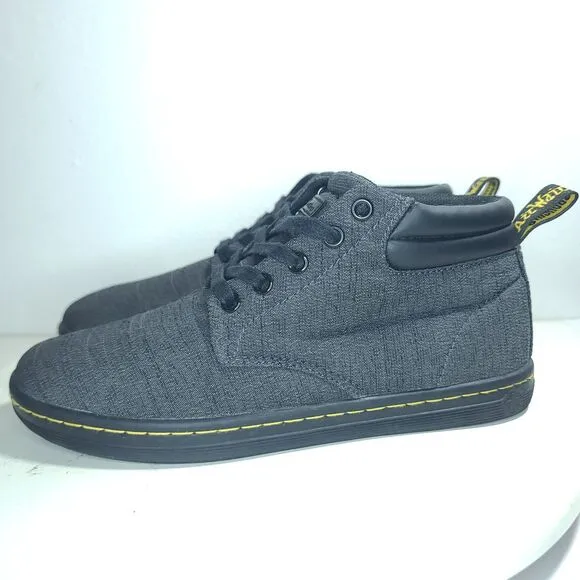 Dr Doc Martens Boots Women Sz 8 L Ankle Shoes Gray Belmont Casual Mid Top EUC