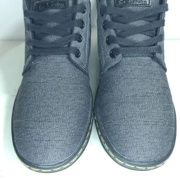 Dr Doc Martens Boots Women Sz 8 L Ankle Shoes Gray Belmont Casual Mid Top EUC