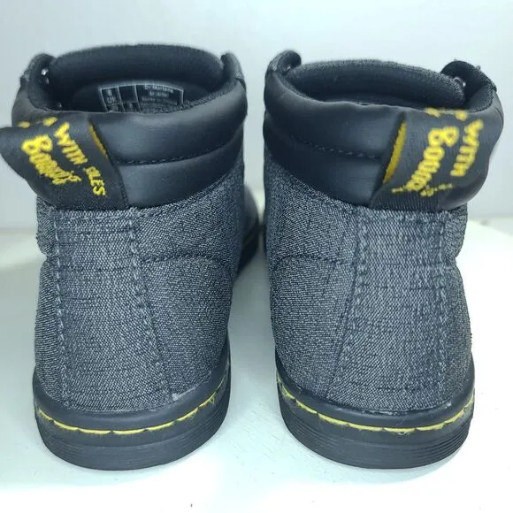 Dr Doc Martens Boots Women Sz 8 L Ankle Shoes Gray Belmont Casual Mid Top EUC