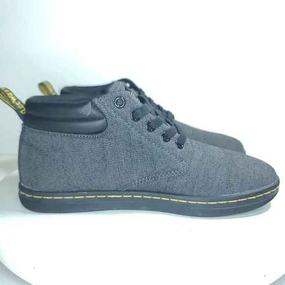 Dr Doc Martens Boots Women Sz 8 L Ankle Shoes Gray Belmont Casual Mid Top EUC