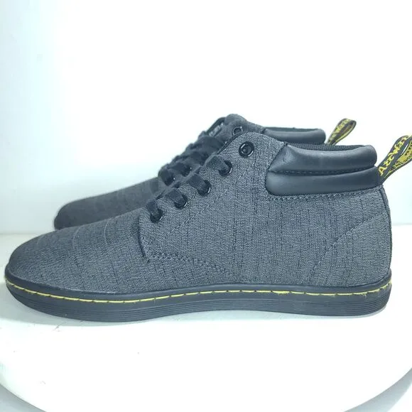 Dr Doc Martens Boots Women Sz 8 L Ankle Shoes Gray Belmont Casual Mid Top EUC