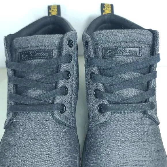 Dr Doc Martens Boots Women Sz 8 L Ankle Shoes Gray Belmont Casual Mid Top EUC