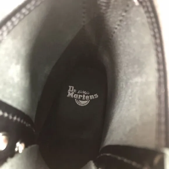Dr. Martens 1460 Harness Polished Smooth Black Leather Boots Women's 5 / Men's 4