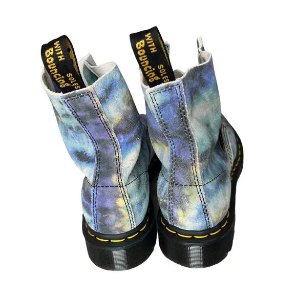 Dr. Martens 1460 Pascal Summer Tie Dye Lace Up Leather Combat Boots Size 6