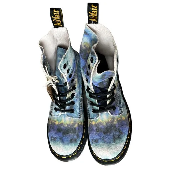Dr. Martens 1460 Pascal Summer Tie Dye Lace Up Leather Combat Boots Size 6