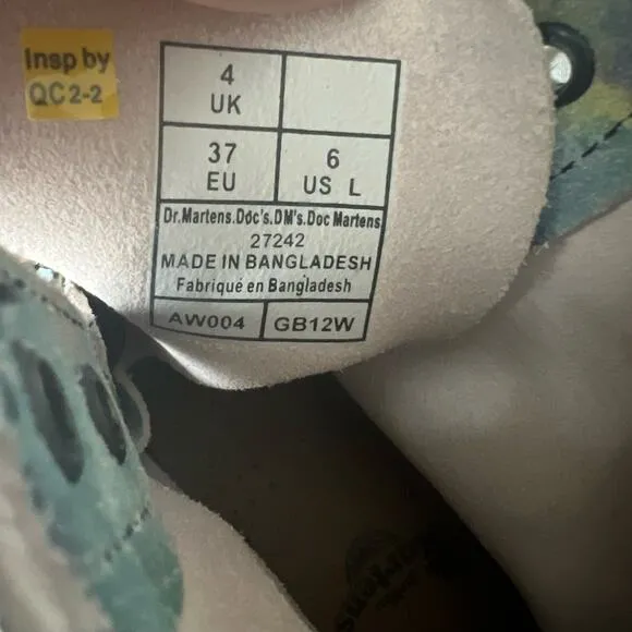 Dr. Martens 1460 Pascal Summer Tie Dye Lace Up Leather Combat Boots Size 6
